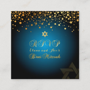 Cartes de réponse RSVP pour Bar Mitzvah OR ÉTOURDI