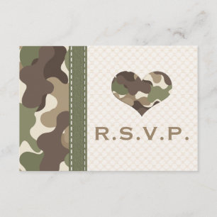 Cartes de réponse RSVP pour Camo Camouflage Heart