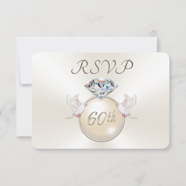 Cartes de réponse RSVP pour le 60e anniversaire de (Devant)