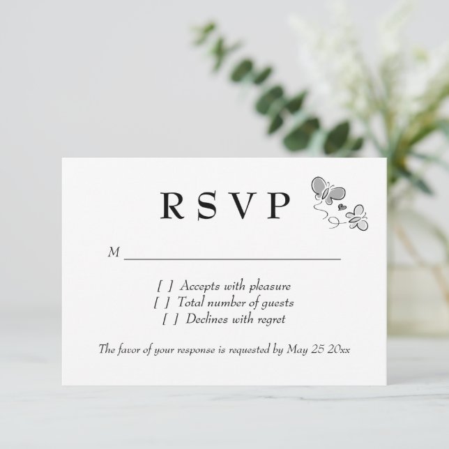 Cartes de réponse RSVP pour mariage au printemps (Debout devant)
