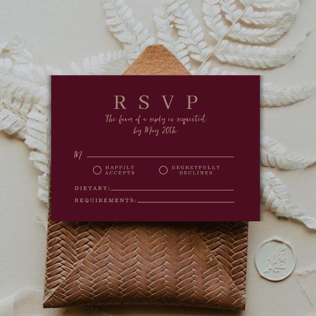 Cartes de réponse RSVP pour mariage de luxe en Bou (Créateur téléchargé)