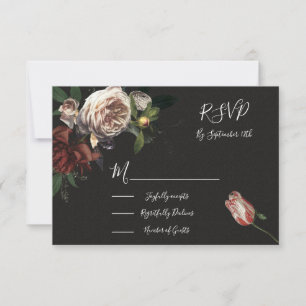 Cartes de réponse RSVP pour mariage floral Rembran