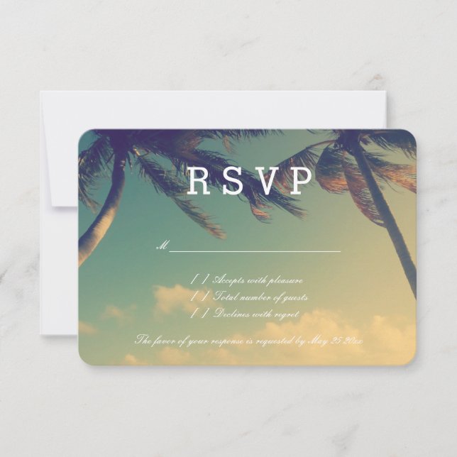 Cartes de réponse RSVP pour Palm beach (Devant)
