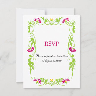 Cartes de réponse RSVP / Réponse Florales et Tourb