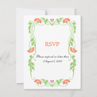 Cartes de réponse RSVP / Réponse Florales et Volut