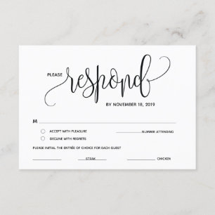 Cartes de réponse RSVP, réponse, réponse incluse
