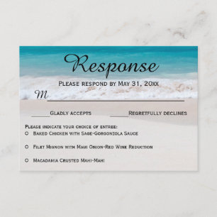 Cartes de réponse RSVP Sable blanc Eaux bleues