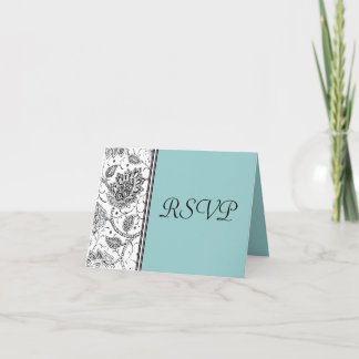 Cartes de réponse RSVP Toile Bleu Noir