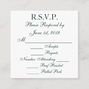 Cartes de réponse RSVP vert et blanc de Baylor