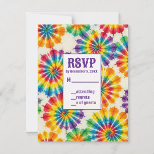 Cartes de réponse tie-dye psychédéliques