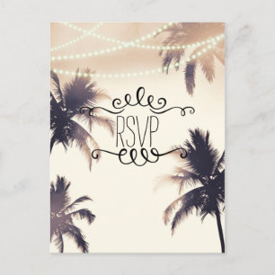 Cartes de réponse Tropical Palm Trees & Lights Cre