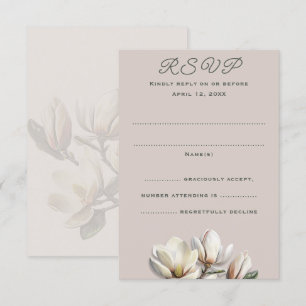 Cartes de réponse Verticale du Mariage Magnolia Su