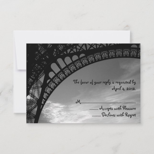 Cartes de réponses Tour Eiffel (Devant)
