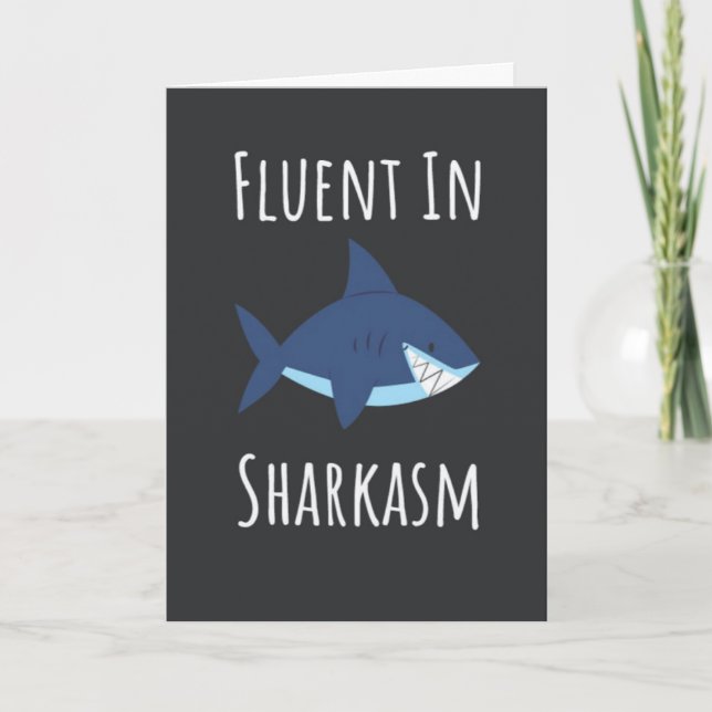 Cartes de requin amusantes Humour Humoristique Eau (Devant)