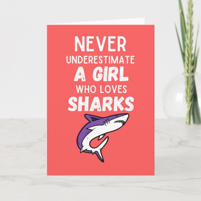 Cartes de requin mignon rose pour filles pour enfa (Devant)