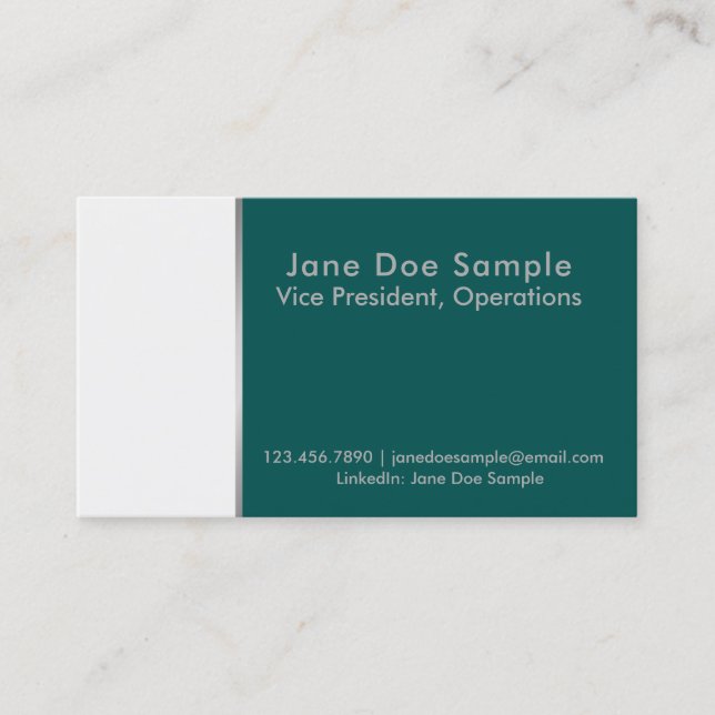 Cartes de réseautage du CV Vert et blanc (Devant)