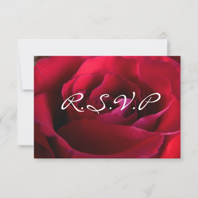 Cartes de rose personnalisées Red Rose RSVP (Devant)