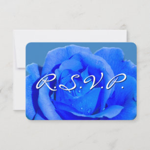 Cartes de Rose personnalisées RSVP Rose bleu