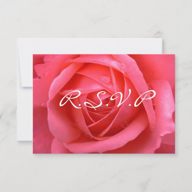 Cartes de rose RSVP Rose rose personnalisée (Devant)