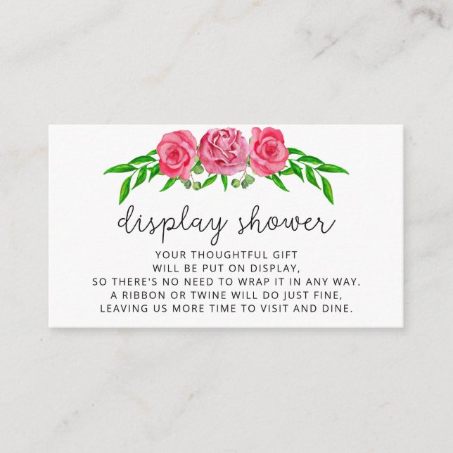 Cartes de roses minimalistes pour douche (Devant)