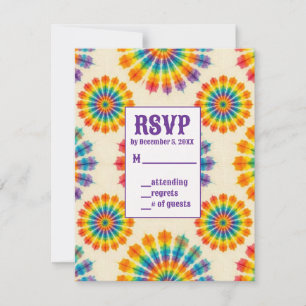 Cartes de RSVP Tie-Dye Psychedelique