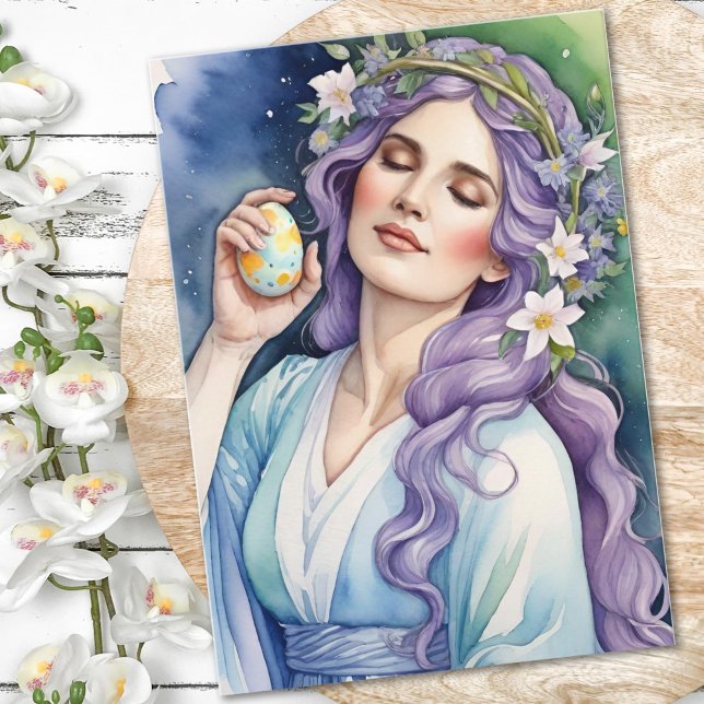 Cartes de Sabbat de l'équinoxe de printemps de la  (Ostara Goddess Spring Equinox Sabbat Wicca Holiday Card)