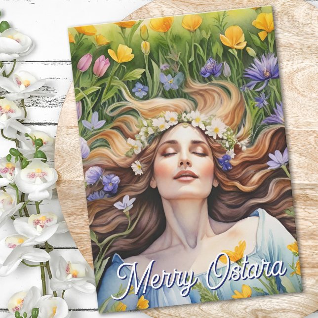 Cartes de Sabbat de l'équinoxe de printemps de la  (Ostara Goddess Spring Equinox Sabbat Wicca Holiday Card)