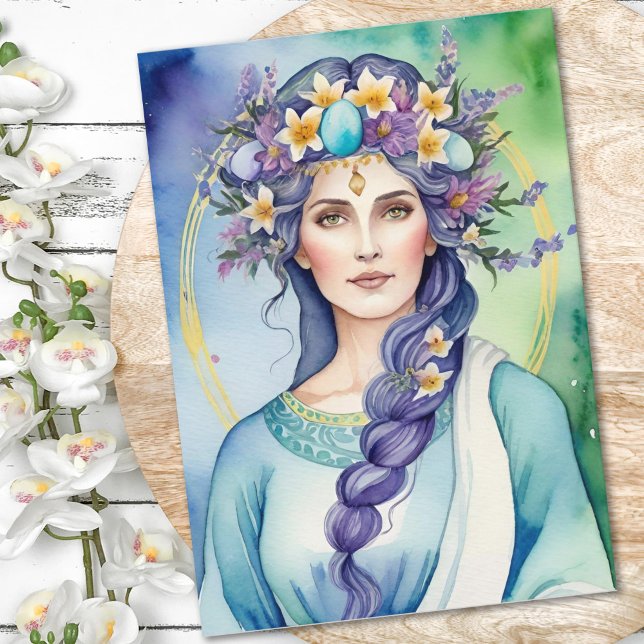 Cartes de Sabbat de l'équinoxe de printemps de la  (Ostara Goddess Spring Equinox Sabbat Wicca Holiday Card)