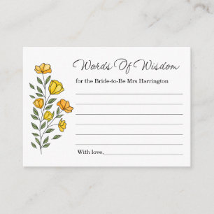 Cartes de Sagesse de Fête des mariées de Vin Flora
