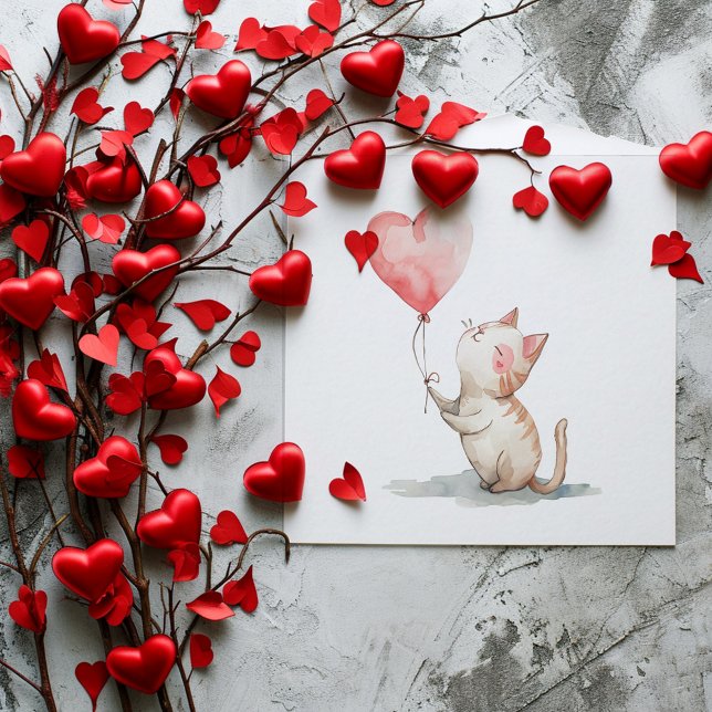 Cartes de Saint-Kitty Valentine's Day (Cute mini-Valentine's Day cards for your kid's school card exchanges.  )