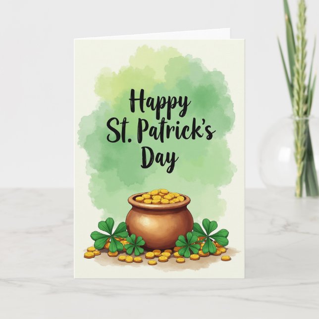 Cartes de Saint-Patrick Joyeuses avec Faux Pièces  (Devant)