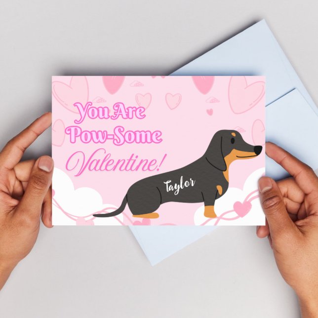 Cartes de Saint-Valentin Dachshund imprimable - Pe (Printable Dachshund Valentine's Day Cards - Custom Text)