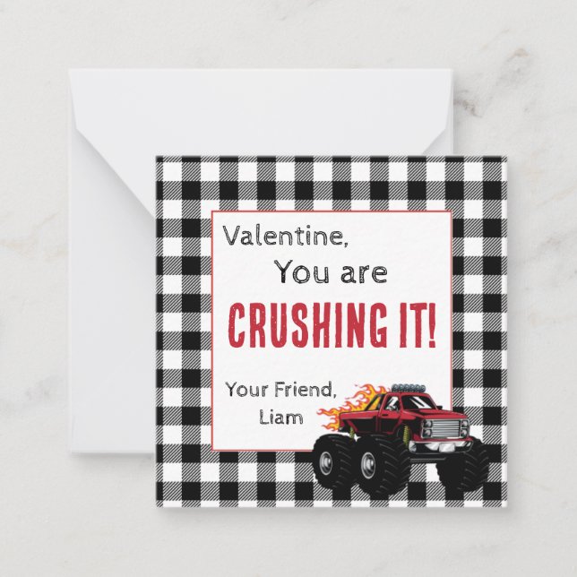Cartes de Saint-Valentin de Monster Truck (Devant)