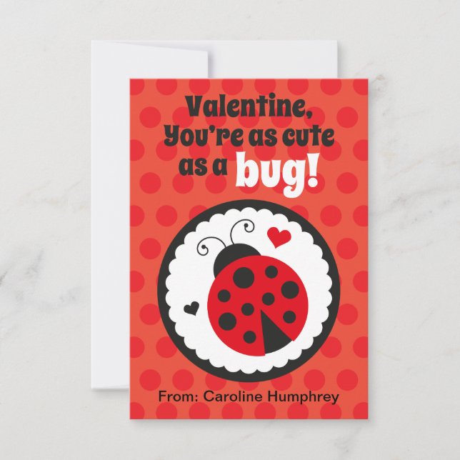 Cartes de Saint-Valentin Ladybug (Devant)