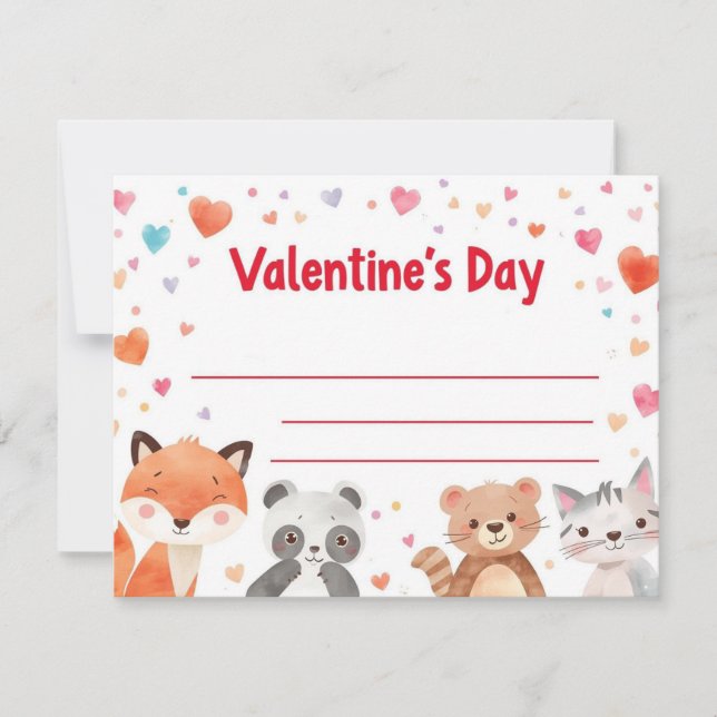 Cartes de Saint-Valentin miniatures pour enfants | (Devant)