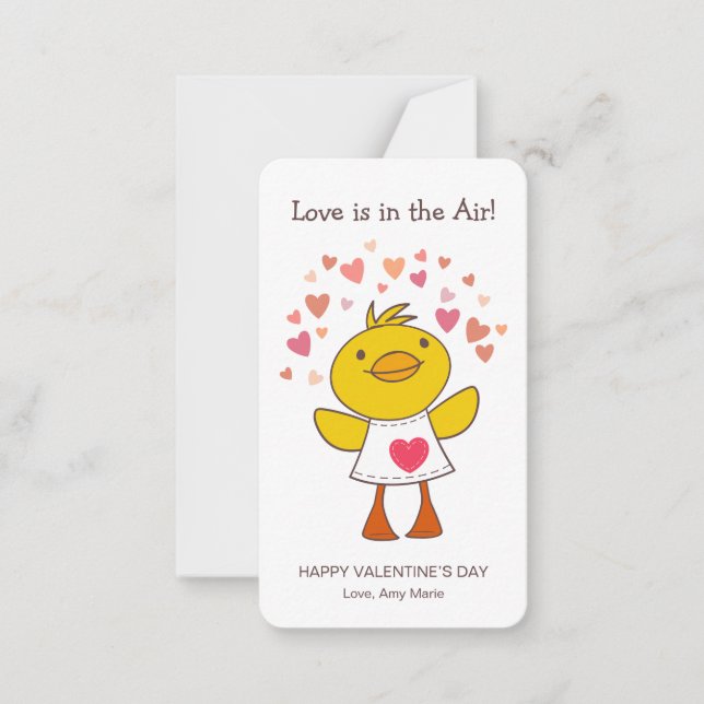 Cartes de Saint-Valentin pour Enfants Canard Amour (Devant)