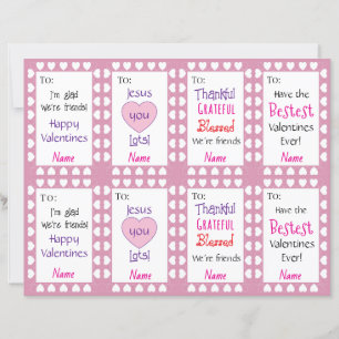 Cartes de Saint-Valentin pour enfants par huit