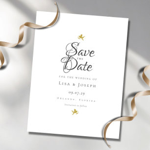 Cartes de sauvegarde Cupidons Dorés Écriture Éléga