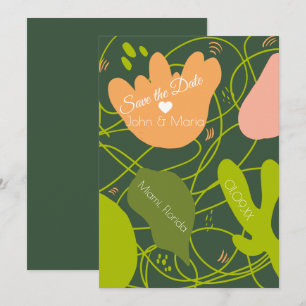 Cartes de sauvegarde de date avec des formes de ca
