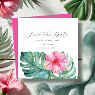 Cartes de sauvegarde de date d'anniversaire tropic