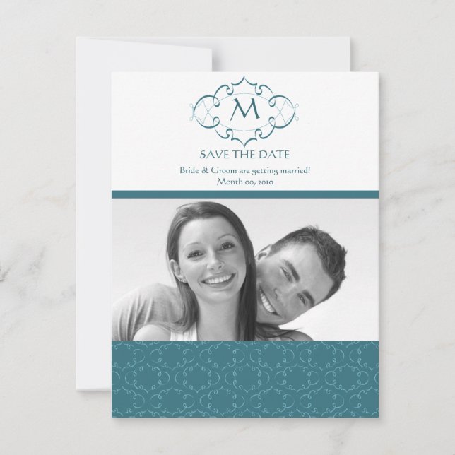 Cartes de sauvegarde de date de mariage à monogram (Devant)