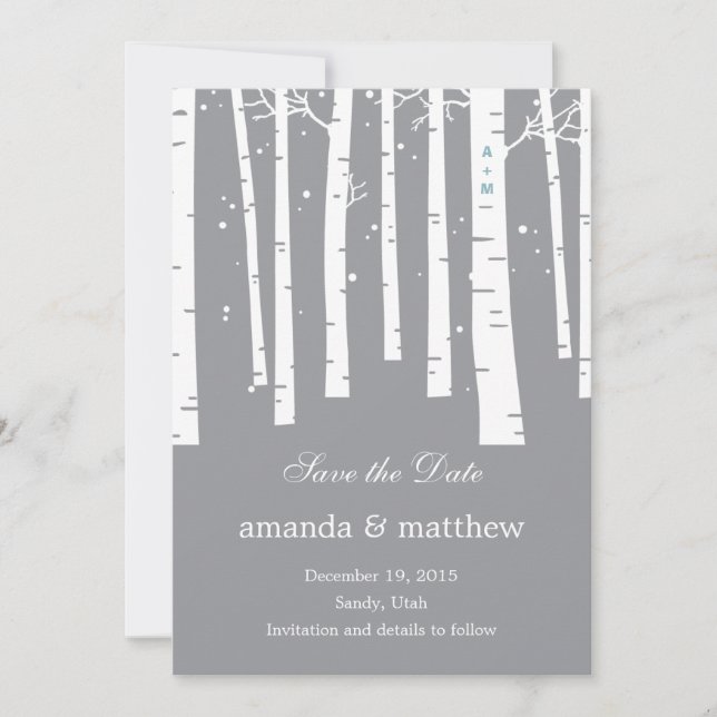Cartes de sauvegarde de date de mariage de forêt d (Devant)