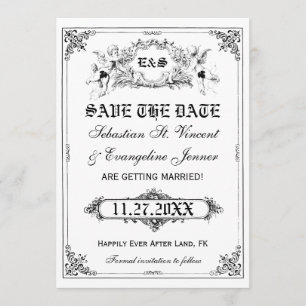 Cartes de sauvegarde de date de mariage de livre d