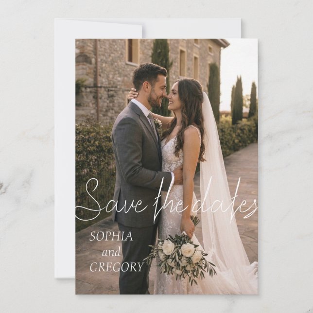 Cartes de sauvegarde de date de mariage photo mini (Devant)