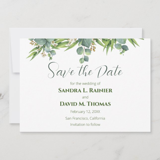 Cartes de sauvegarde de date de verdure de natures (Devant)