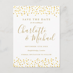 Cartes de sauvegarde de date en confettis de coeur