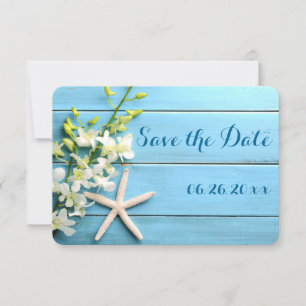 Cartes de sauvegarde de date étoile de mer ronde m