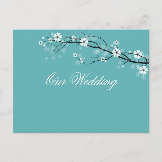 Cartes de sauvegarde de date fleurs blanches (Devant)