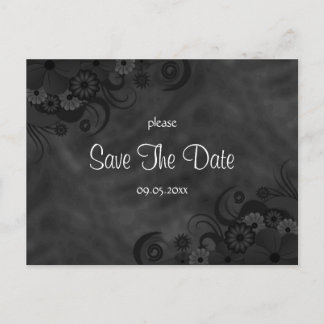 Cartes de sauvegarde de date florales noires d'Hib