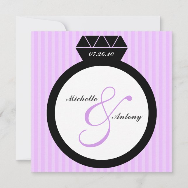 Cartes de sauvegarde de date pour bague de fiançai (Devant)
